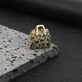 Ciondolo mini borsa in diaspro dalmata con elegante manico in metallo dorato - Diaspro dalmata