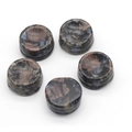 Set of 5 natural stone cylinder bases with grooves for crystal spheres or mineral eggs - Blue Flash Stone