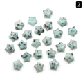 Kleine 15mm blaue Stern-Naturkristallsteine mit schwarzen Flecken-Mustern - Tianshan Blau