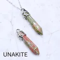Unakit Sechskant-Anhang-Halskette mit filigranem versilbertem Hohlmuster im Ethno-Stil - Unakit