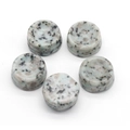 Natural agate stone sphere stand set of 5 with gray and black spotted texture - Tianshan Blue