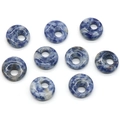 Ciondolo donut in cristallo sodalite blu e bianco per creazione di gioielli DIY - Diaspro a Macchie Blu
