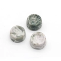 Three-piece set of natural stone sphere stands in green, gray, and purple for crystal balls - Auspicious Jade