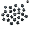 Polierte schwarze 15mm Kristallstern-Perlen 10er Set für DIY Schmuckherstellung - Obsidian