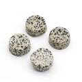 Dalmatian stone sphere stand set of four with natural black speckled mineral texture - Dalmatian Jasper