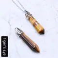 Poliertes Tigerauge Sechskant-Anhänger Halskette mit silberner feiner Kette - Tigerauge