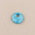 Blue turquoise stone ring pendant with natural black matrix veins for DIY jewelry - Blue Turquoise (Synthetic)