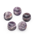 Set of 5 natural amethyst round crystal ball bases with polished purple stone texture - Amethyst