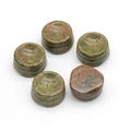 Five pieces of natural unakite stone round stands for crystal balls and ornaments - Unakite