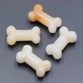 Set of four 35mm natural crystal agate bone-shaped mini ornaments in mixed stone colors - Topaz