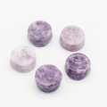 Polished purple natural stone ear plugs set with double flared design for ear stretching - Lilac Stone