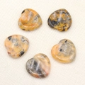 Polished 30mm natural heart-shaped worry stones in mixed crazy lace agate patterns - Crazy Agate