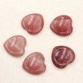 Cinco piezas de cuarzo fresa en forma de corazón de 30mm para joyería DIY y masajes - Cuarzo Fresa
