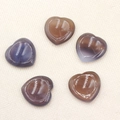 Set de cinco piedras de ágata natural de 30 mm en forma de corazón en tonos marrón y violeta - Ágata Gris
