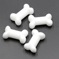 Miniature white bone-shaped natural crystal agate ornaments in a 4-piece set layout - Porcelain White