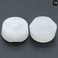 Translucent white agate stone ear plugs in circular and faceted shapes for 19mm gauges - White Crystal