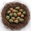 Polished egg-shaped Unakite stone with natural green and pink mottled texture - Unakite (1pc)