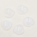 Set of five polished 30mm white opal heart-shaped thumb stones on woven fabric - White Crystal