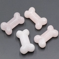 Mini bone-shaped carvings made of natural rose quartz and white jade stones - Rose Quartz