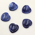 Set of five 30mm polished blue lapis lazuli heart-shaped stones with natural white veins - Blue Sodalite