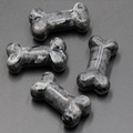 Mini labradorite bone-shaped carved stones with natural blue-green iridescent flash - Larvikite