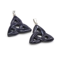 Ciondoli triquetra nodo celtico irlandese in pietra blu e ganci in metallo argento - Pietra del Sole Blu (Sintetico)