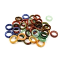Variété de bagues en pierres naturelles polies comme l'œil de tigre et l'aventurine - Diamètre Intérieur 17mm (Largeur 6mm) / Style Aléatoire