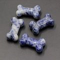Polished 35mm bone-shaped sodalite natural crystal stone carvings in blue marble texture - Blue Spot Stone