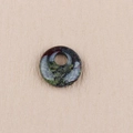Pendente donut in agata muschiata naturale con superficie liscia e trame verdi uniche - Pietra Sangue di Drago