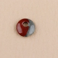 Ciondolo a ciambella in agata naturale 18mm bicolore rosso e grigio per gioielli DIY - Pietra del Sangue Africana