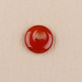 Ciondolo a ciambella in agata rossa lucida con foro centrale per gioielli DIY - Agata rossa