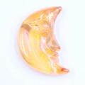 Figura de luna de cristal de 3 pulgadas champán irisado con relieve de rostro humano - Estilo Aurora Perlado