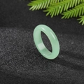 Translucent pale green natural agate stone ring with a smooth polished finish - Green Aventurine