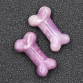 Two natural purple crystal agate bone-shaped mini carvings with polished finish - Phosphosiderite