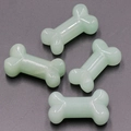Miniature green agate crystal bone charms with polished finish and jade-like texture - Green Aventurine