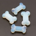 Set of four 35mm opalite crystal bone ornaments in milky white translucent finish - Opal (Synthetic)