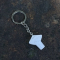 Portachiavi a fungo in cristallo bianco minimalista con anello e catena in metallo argentato - Cristallo di rocca