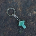 Portachiavi a fungo in avventurina verde con anello metallico argentato resistente - Avventurina Verde