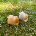 Figurines de lapin en cristal naturel de 1 pouce en pierre orange et blanche - Topaze