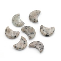 Lot de sept pierres de jaspe dalmatien en forme de lune avec motifs tachetés naturels - Bleu de Tianshan
