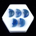 Set of 5 hand-carved blue quartz crescent moon face stones for home decor - Blue Aventurine (Single Piece)