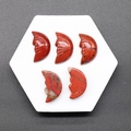 Set of 5 natural red jasper moon face carvings for DIY jewelry and decor - Red Stone (Single Piece)