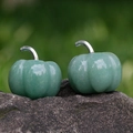 30mm green aventurine crystal pumpkins with silver stalks for festive home decoration - Green Aventurine