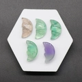 Hand-carved natural fluorite moon face stones in purple, green and brown crystal shades - Fluorite (Single Piece)