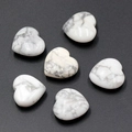 Pietre a cuore in howlite bianca lucida da 20 mm con venature grigie per il fai da te - Howlite