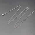 Silver stainless steel cross chain necklace with lobster clasp and extender - 45+5cm Stainless Steel Chain