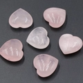 Set di sei pietre di quarzo rosa naturale a forma di cuore da 20 mm lucidate - Quarzo rosa