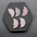Hand-carved rose quartz moon face stone charms for DIY jewelry and decorations - Rose Quartz (Single Piece)