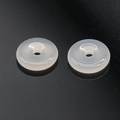 White agate donut pendant with smooth natural stone finish for DIY jewelry crafting - 16mm / Agate