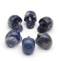 Polierte blaue Sodalith Naturstein Totenköpfe für Halloween Deko 6er Set - Blauer Sodalith